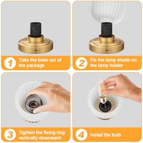 LightRound Cordless Table Lamp for Bedroom, Touch Stepless Dimmable