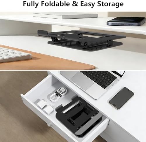 Adjustable Laptop Stand Computer Riser for Desk, Black