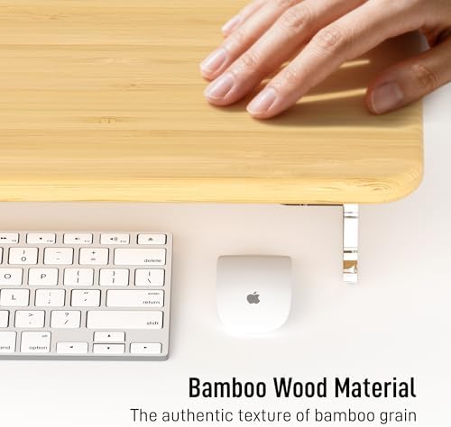 AFOOYO Bamboo Monitor Stand Riser, 31.5 In Computer Riser Desk Organizer