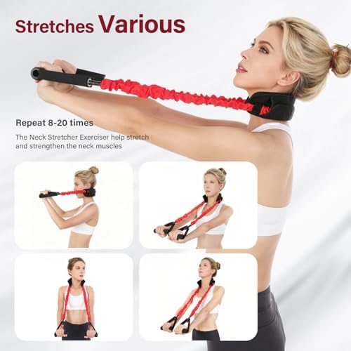 Neck Stretcher Exerciser Band- Cervical Neck Traction Device for Neck Pain Relief, Neck Stretching Cervical Traction Device with Wider and Thicker Padding - Durable and Comfortable