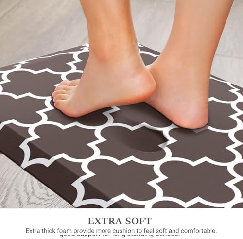 WISELIFE Anti Fatigue Floor Mat, 17.3" x 28", 4/5 Inch, Chocolate