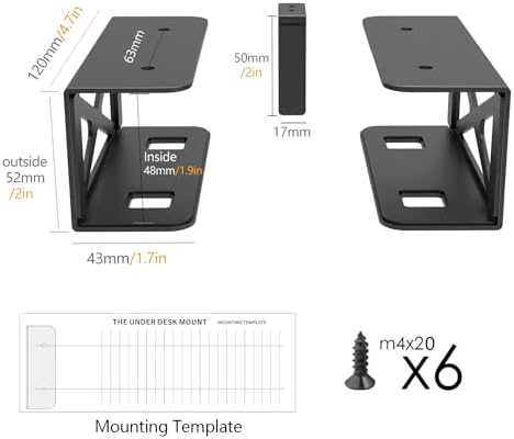 Under Desk Laptop/Mini PC Storage Mount,CPU Holder,Compatible with Dell OptiPlex,Mac Book,Mac mini and More. (Pack of 2)