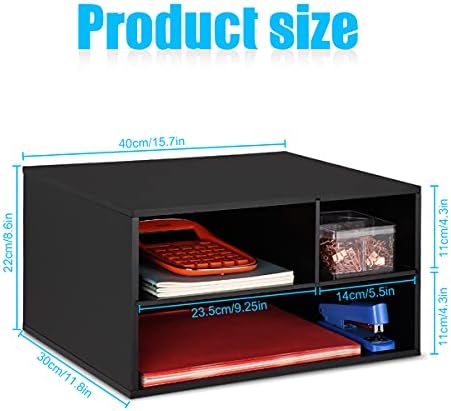 EMERIT Printer Stand Shelf with Storage Wood Desk Paper Organzier for Home/Office,Printer Riser, 2 Tire