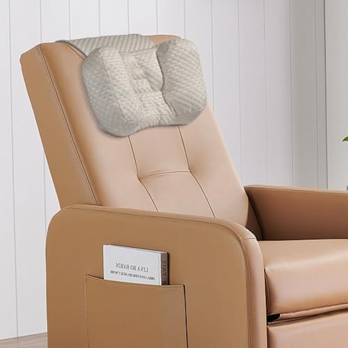 MABOZOO Neck Pillows for Recliners with Pocket,Headrest Cushion for Neck Pain Relief and Cervical Support,Recliner Head Pillow for Side Sleeping at Home, Office or Traveling (Coffee)