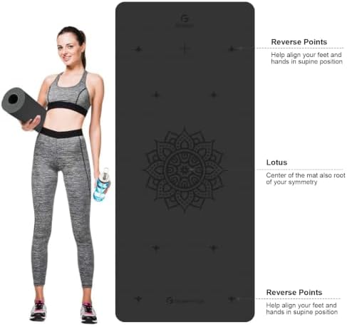 Gruper Yoga Mat Non Slip, TPE Extra Wide Yoga Mat with Alignment Mark