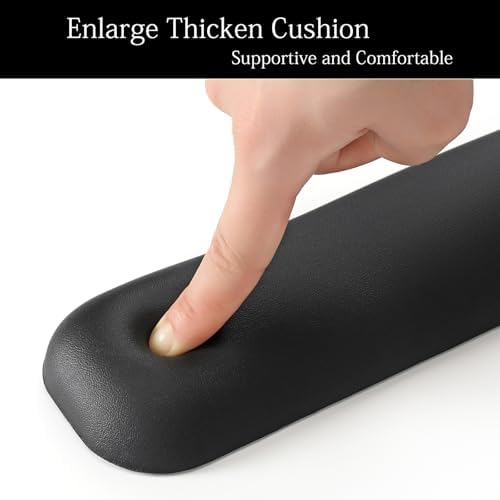 UnivoColors Design-Medium Wave Keyboard Wrist Rest of Medium, Artificial Sheepskin+Memory Foam+Ergonomic+Anti-Slip Gel, Resilience Support During Work and Gaming,Keyboard Accessory,Navy