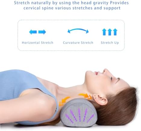 Bespilow Cervical Neck Pillow for Pain Relief - Small Cylinder Neck Roll & Round Bolster - Portable Memory Foam Traction Device for TMJ, Hump Correction, Travel & Sleeping Support,Odorless