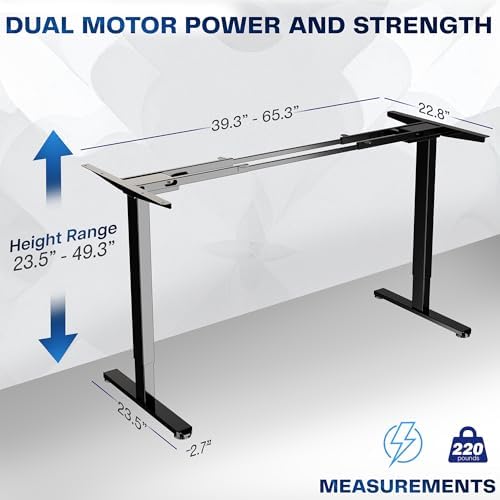 VIVO Black Dual Motor Electric Standing Desk Frame, DESK-V103E