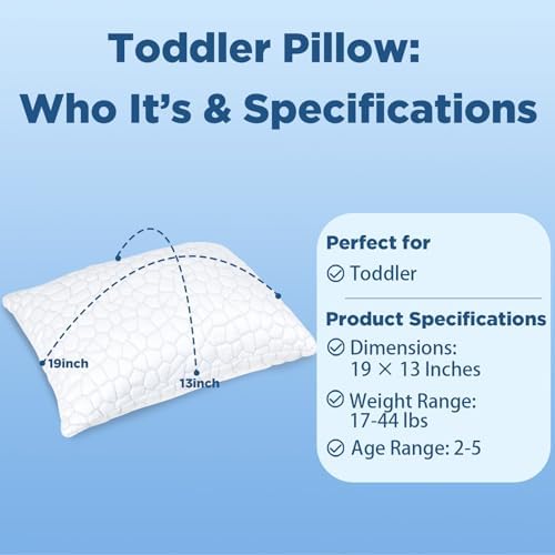 SUPA MODERN Cooling Bed Pillows for Sleeping 1 Pack Shredded Memory Foam Pillows Adjustable Cool Pillow for Side Back Stomach Sleepers Luxury Gel Pillows Toddler Pillow with Washable Removable Cover