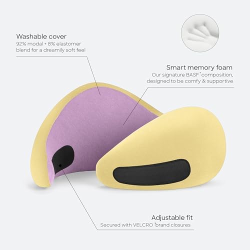 Ostrichpillow GO Travel Pillow, 360° Memory Foam Support, Soft & Washable
