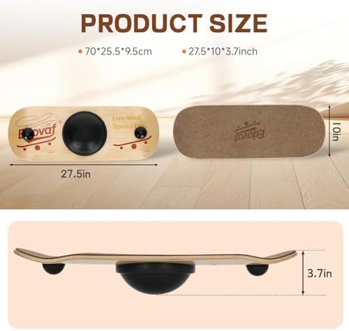 Balance Board- Gift for Adults & Kids,Wood Wobble Balance Trainer Board