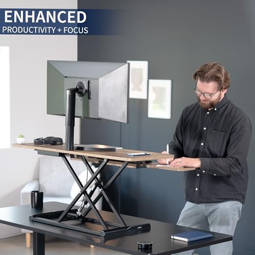 VIVO Reclaimed Wood 48 in Standing Desk Converter, DESK-V048KP