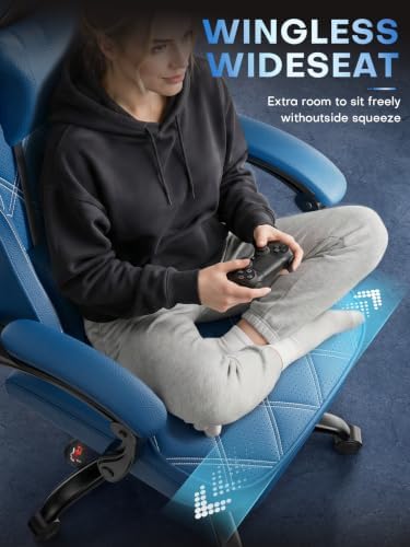 HLDIRECT Gaming Chair with Massager Lumbar Support, 400LBS Weight Capacity