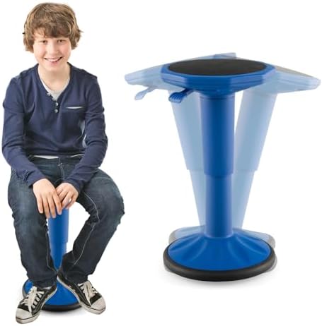 GLACER Wobble Stool, Height Adjustable 16.5-24" Flexible Seating (Navy)