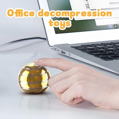 Kryfa 1.54in Kinetic Desk Toy ADHD Stress Relief Gift Adults, Gold