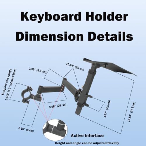 Keyboard Tray, Keyboard Holder for Gaming Chair, Adjustable Angle and Position Chair Keyboard Tray (Black, PRO Keyboard Tray)