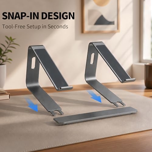 Orionstar Ergonomic Laptop Stand, Aluminum Riser, 10-15.6", Grey