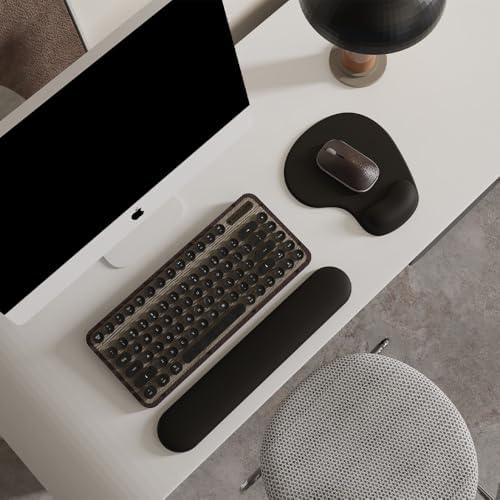 Office Mousepad with Gel Wrist Support - Ergonomic Gaming Desktop Mouse Pad Wrist Rest - Design Gamepad Mat Rubber Base for Laptop Computer -Silicone Non-Slip Special-Textured Surface (03Black)