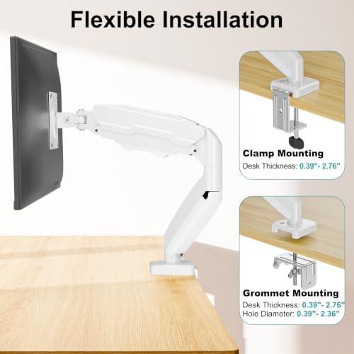 Single Monitor Mount, Fully Adjustable Monitor Arm Fits Max 32" Screen