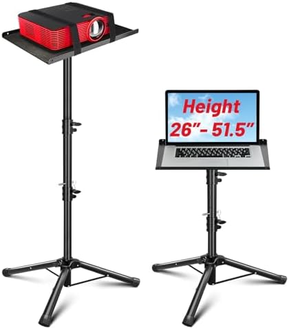 CAHAYA Projector Stand Tripod Adjustable Height Portable Laptop Rack Tray
