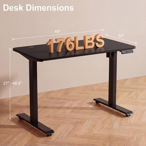 48'' × 24'' Height Adjustable Electric Standing Desk with Wheels