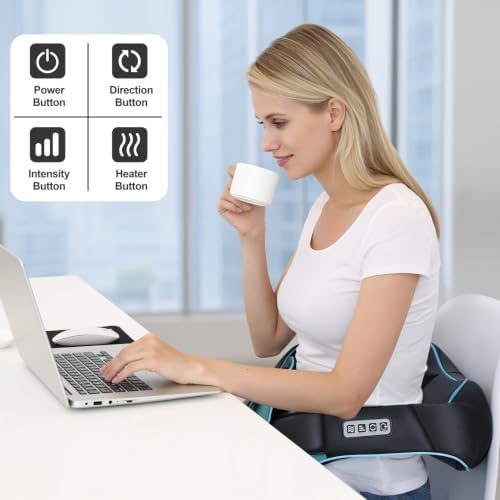 Mo Cuishle Women Men Gifts, Shiatsu Back Shoulder & Neck Massager with Heat
