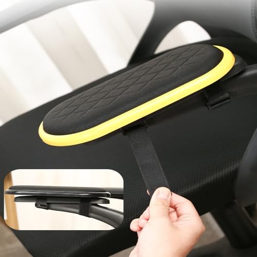 Home Office Ergonomic Arm Rest Wrist Support Chair Arm Wrist Rests with Cushion Black Chair Extender Armrest Extender Pad (Single one)