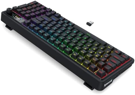 Redragon K719 PRO Wireless 95-Key Gasket Gaming Keyboard, TFT Screen & Knob