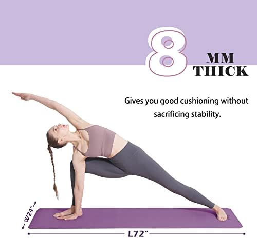 UMINEUX Yoga Mat Extra Thick 1/3'' & 2/5" Non Slip Yoga Mats for Women Eco Friendly TPE Fitness Exercise Mat with Carrying Sling & Storage Bag