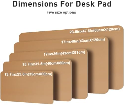 Aothia Faux Leather Desk Mat for Keyboard & Mouse (Khaki, 31.5" x 15.7")