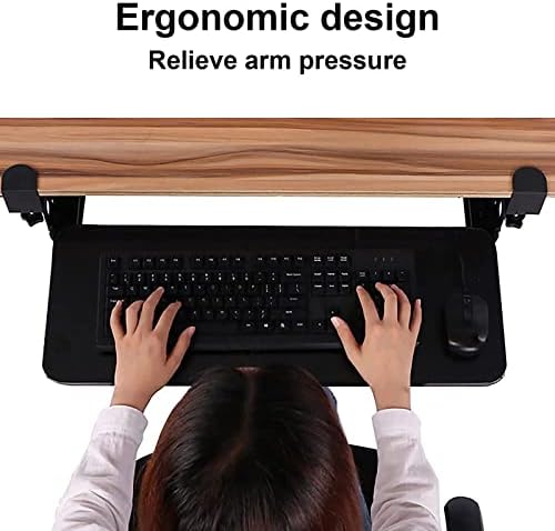 Keyboard Stand for Corner L Shaped Desk - Slide Out Tray with Hidden Drawers - No Drilling Needed - Swivel Clips - 3 Color Options