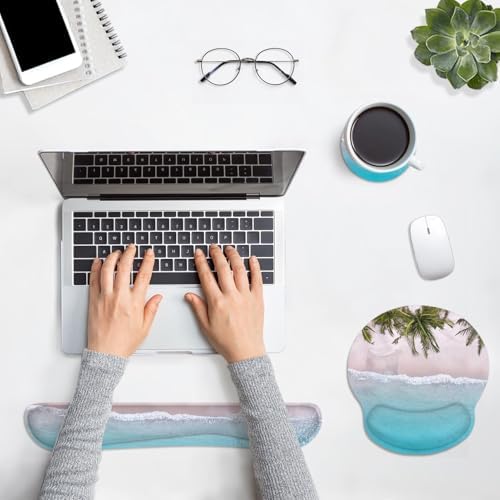 Britimes Ergonomic Mouse Pad Set with Wrist Rest, Ocean Blue
