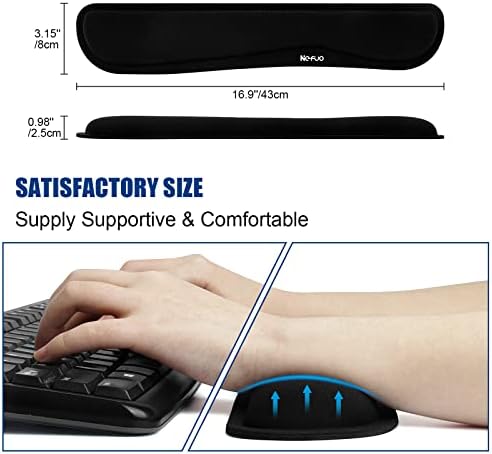 Keyboard Wrist Rest, Gel Memory Foam Keyboard Pad with Wrist Support for Easy Typing & Pain Relief, Comfortable Keyboard Rest Suit for Computer, Laptop, Office & Home (Black)