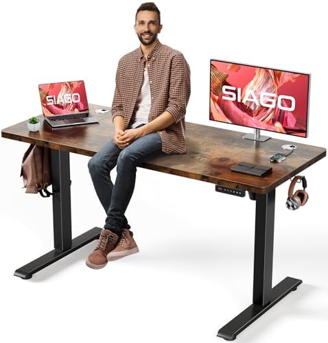 SIAGO 55 x 24 Inch Electric Standing Desk, 0.8 Inch Thick Tabletop