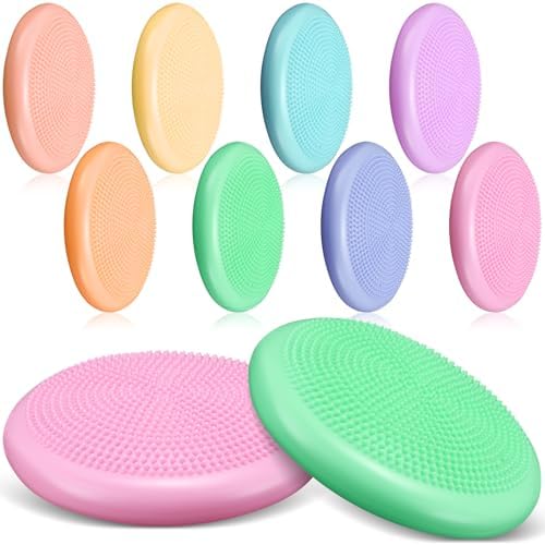 Libima 8 Pcs Wiggle Seat for Sensory Kids Flexible Wobble Cushion Non Slip Balance Disc for Adults Core Strength Physical Exercise Improve Posture School Home Office