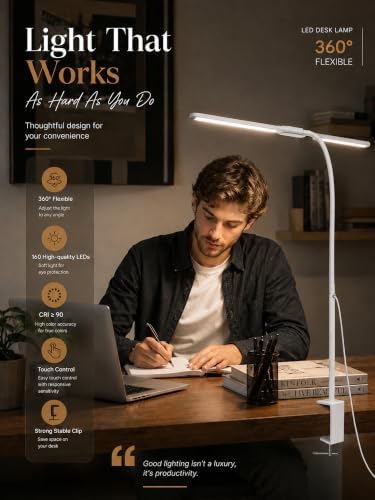 LED Desk Lamps for Home Office, Computer Light Bar, White
