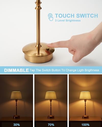 UMEXUS 2 Pack Small Cordless Rechargeable Table Lamp, Battery Operated Lamp