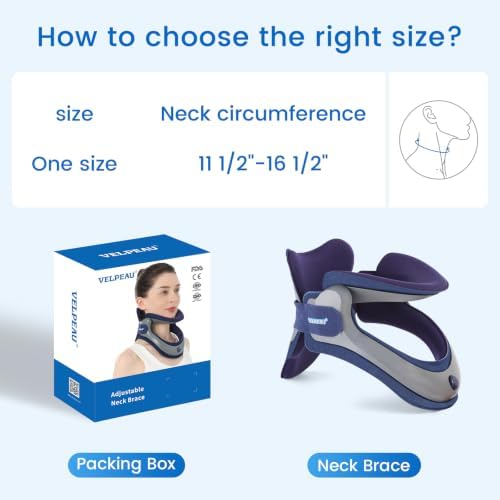 Velpeau Neck Brace for Neck Pain and Support with Soft Pad, Neck:11.5–16.5"