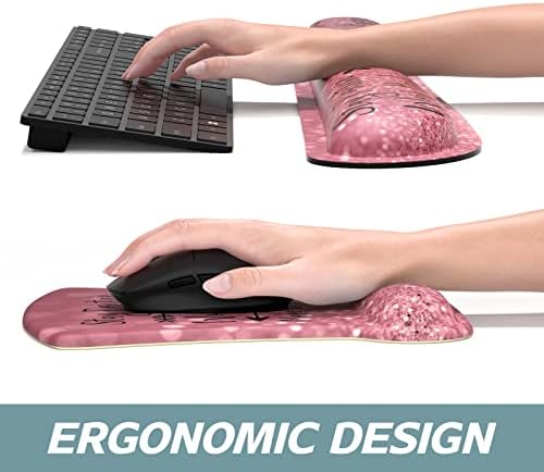 ITNRSIIET Mouse Pad Wrist Support Keyboard Wrist Rest Pad Ergonomic Mousepad Non-Slip Memory Foam Keyboard Pad Easy Typing Pain Relief Perfect for PC Laptop Gaming Office, Pretty Inspirational Quotes