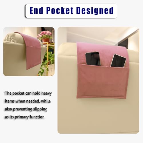 Velvet Recliner Headrest Pillow, Non-Slip Neck Support, Pink