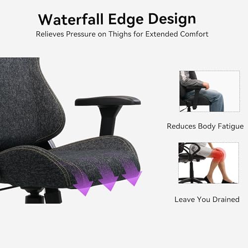 Gaming Chair 4D Adjustable Armrests - 170° Reclining & 320lb Capacity, High Back Ergonomic Computer Chair with Lumbar Support, Headrest & Lumbar Pillow