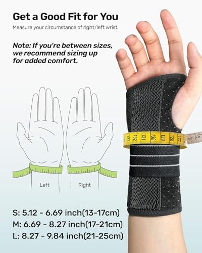 Rakiie 2 Pack Carpal Tunnel Wrist Brace Night Splint, Gray