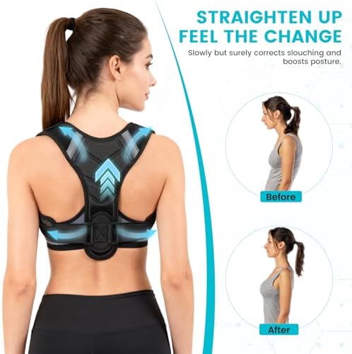 Posture Corrector for Men & Women, Adjustable Back Brace & Straightener for Office, Home & Daily Use, Relieve Back Pain, Prevent Hunching & Slouching, Comfortable & Breathable, L