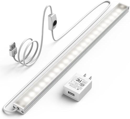 ASOKO 12 Inch Under Counter LED Lights Dimmable 5000K Plug in Light