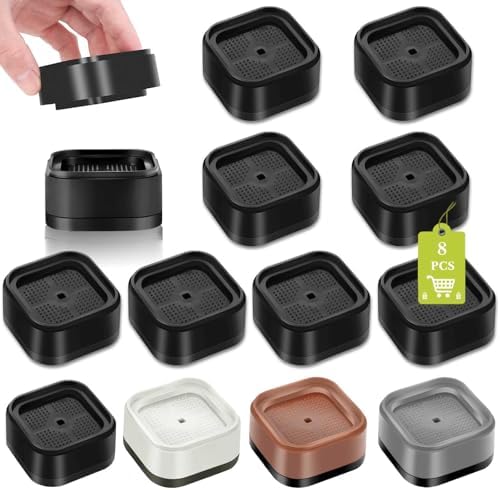 8 Pack Furniture Risers 1 or 2 Inch, Adjustable Bed Risers Heavy Duty For Table Desk Couch Chair Sofa Cabinet Bed Legs Dorm, Square Stackable Bed Raisers Blocks Lift Height 1", 2" or 3", Black