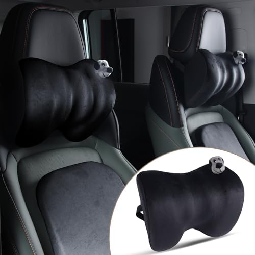 Memory Foam Headrest Car Neck Pillow for Car Seat,Black 1pcs