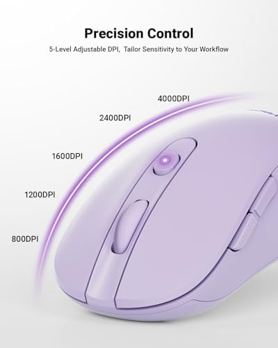 wegear USB Wireless Mouse for Laptop PC Mac, 2.4GHz Cordless Mouse-Purple