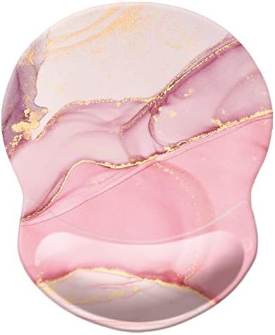 Mouse Pad with Wrist Support, Non Slip Mousepad Wrist Rest for Office, Computer, Laptop & Mac-Comfortable & Lightweight Ergonomic Support Mouse Mat(Pretty Marble-E)