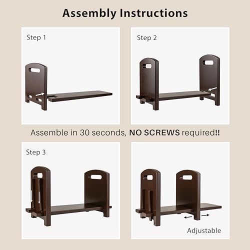 Adjustable Desktop Bookshelf - Sturdy Desk Bookshelf and Book Organizer - No Tools Required to Assemble This Desktop Bookcase, Perfect Tabletop Book Shelf for Office, Study Room