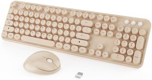 KOOTOP Cute Colorful Wireless Keyboard and Mouse Combo